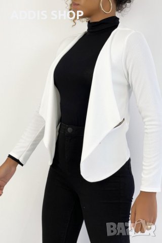 Дамско сако (блейзър) с ревер и джобове с цип, 3цвята - 024, снимка 12 - Сака - 43597712
