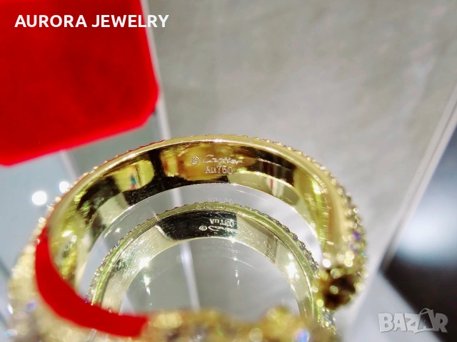 CARTIER Panthere de Cartier Gold Black Paved Diamonds Дамски Пръстен, снимка 7 - Пръстени - 53239081