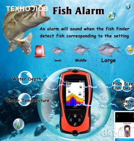 БЕЗЖИЧЕН СОНАР-ЛЪКИ,ВОДОУСТОЙЧИВ С ГОЛЯМ ОБХВАТ, снимка 9 - Такъми - 33251574