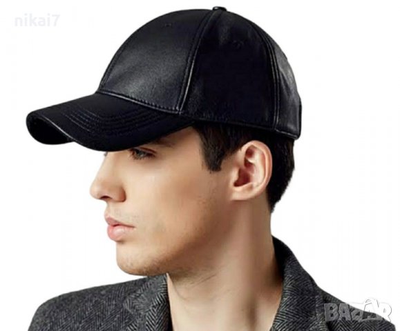 мъжка шапка с твърда козирка естествена кожа мека и приятна на допир, снимка 5 - Шапки - 37640083