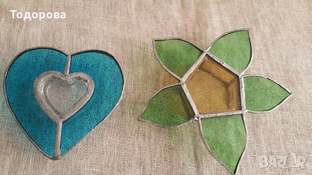 Дизайнерски съдчета от цветно стъкло и метал , снимка 3 - Антикварни и старинни предмети - 26704847