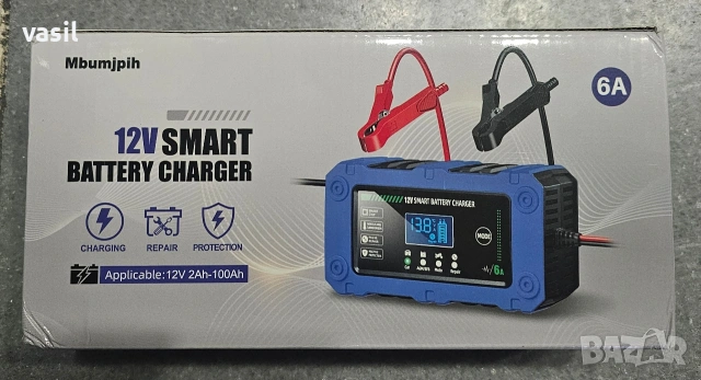 🔋 12V SMART Зарядно за акумулатор – 6A (Интелигентно)