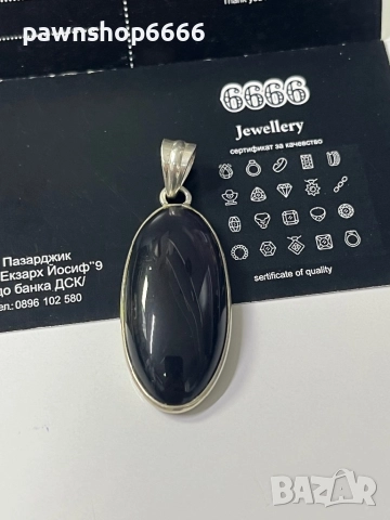 Висулка с Хематит и сребърен обков 925 / сребърна висулка /, снимка 4 - Колиета, медальони, синджири - 52707806