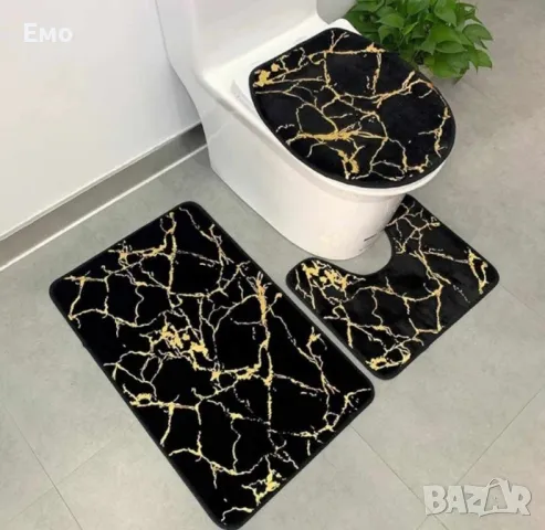 Комплект от 3 неплъзгащи се килимчета, мраморна визия, снимка 2 - Други стоки за дома - 48457972