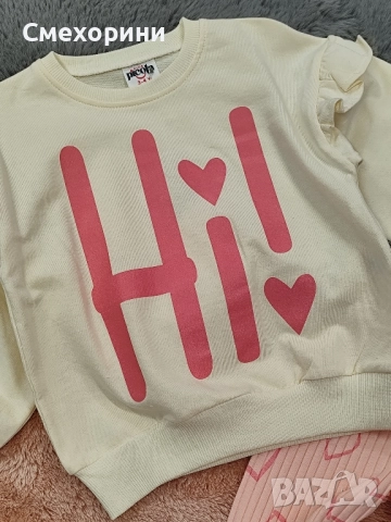 Детски памучни комплекти с клинче, за момиченца от 3г до 6г, снимка 3 - Детски комплекти - 52480781