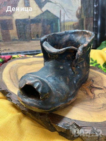 Керамична обувка за цветя Има дупка за отичане на водата Размер-24.5/10.5 см Цена-12€, снимка 5 - Саксии и кашпи - 53156938