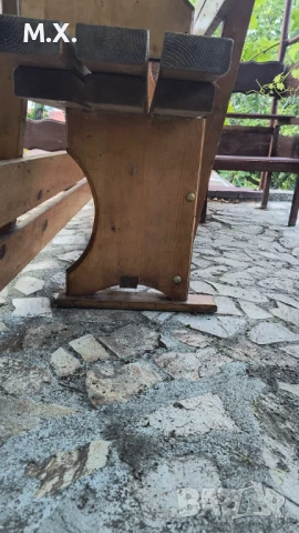 2 бр. пейка от масивно дърво. Материал - чам.  Дължина - 199см Ширина - 32см Височина - 95см  Бр, снимка 2 - Градински мебели, декорация  - 50966708