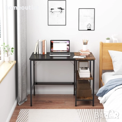 ПРОМОЦИЯ Бюро с рафтове за съхранение - 100 см, метална конструкция и ПДЧ плот CXYM-PB001A-100, снимка 2 - Бюра - 52710292