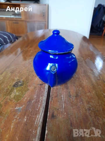 Стар емайлиран чайник #83, снимка 2 - Други ценни предмети - 52239708
