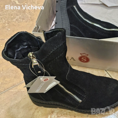 Чисто нови ежедневни български дамски боти от естествен велур, снимка 2 - Дамски боти - 53145255
