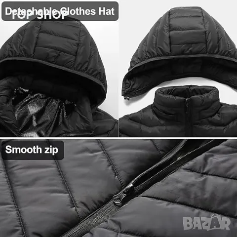 JC Gens Мъжко яке с отопление, 3 регулируеми нива и 2 зони, М, черно, снимка 4 - Якета - 49640948