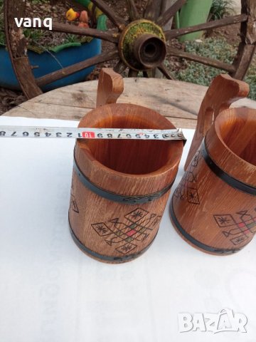 Стари дървени чаши- халба, снимка 3 - Други ценни предмети - 39467542