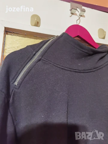 Мъжки черен памучен дебел суитчър с качулка, снимка 3 - Суичъри - 51027032