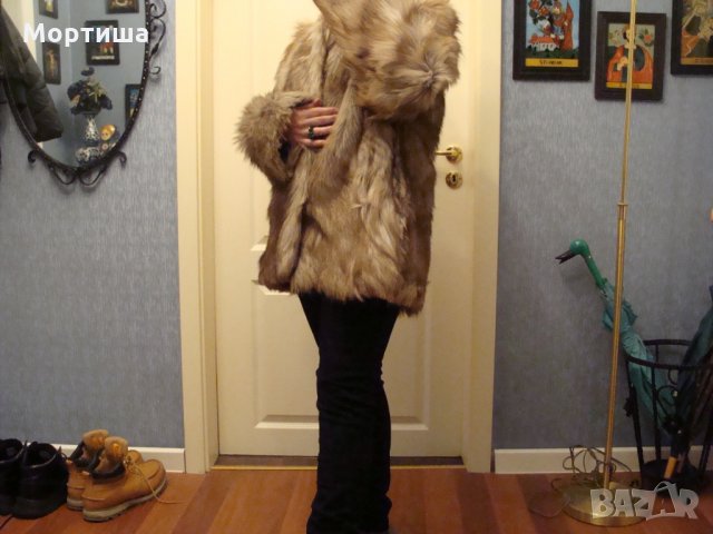   Палто естествен косъм ракун НАМАЛЕНИЕ, снимка 3 - Палта, манта - 28018084