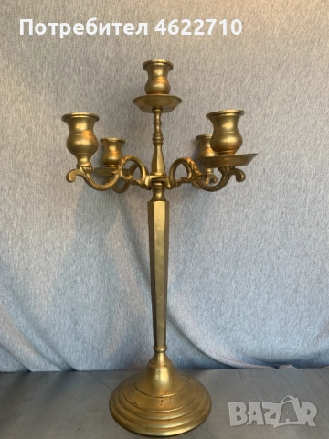 голям месингов свещник , снимка 2 - Антикварни и старинни предмети - 53405591