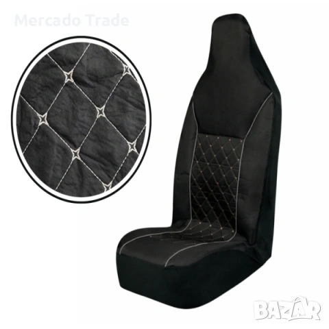 Комплект 2+1 Универсална тапицерия за предни седалки на бус, Черен, снимка 2 - Аксесоари и консумативи - 53386220