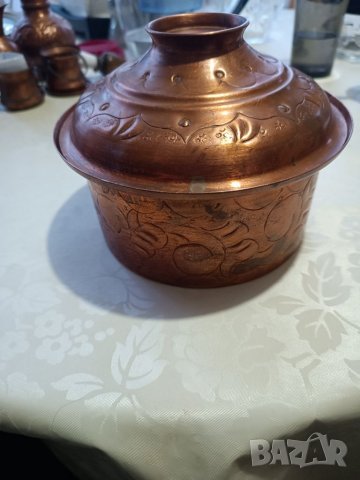 Стара медна тенджера медна изработка, снимка 9 - Антикварни и старинни предмети - 39553666