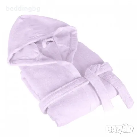 Халат за баня с качулка Лилав ПАСТЕЛ 100% МИКРОПАМУК