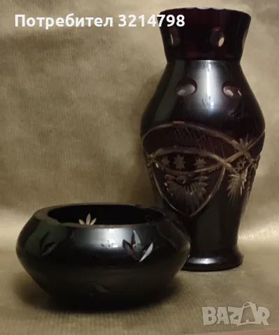 Кристална ваза червен кристал , снимка 2 - Вази - 47787141