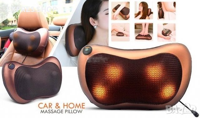 МАСАЖИРАЩА ВЪЗГЛАВНИЦА ШИАЦУ МАГНИТНА MASSAGE PILLOW, снимка 4 - Масажори - 38989554