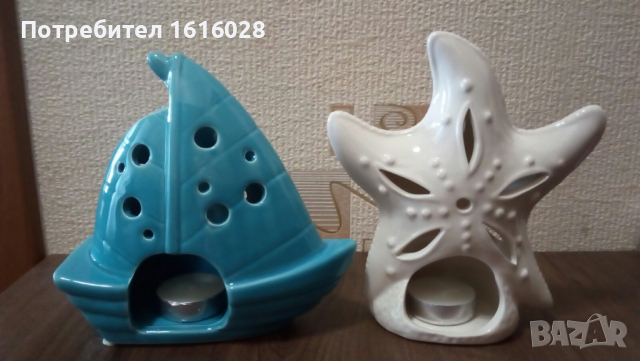 Нови морски порцеланови свешници Лодка и Звезда., снимка 7 - Декорация за дома - 36540962