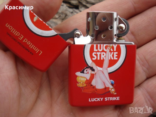 Lucky Strike бензинова запалка,нова неупотребявана , снимка 6 - Запалки - 38191335