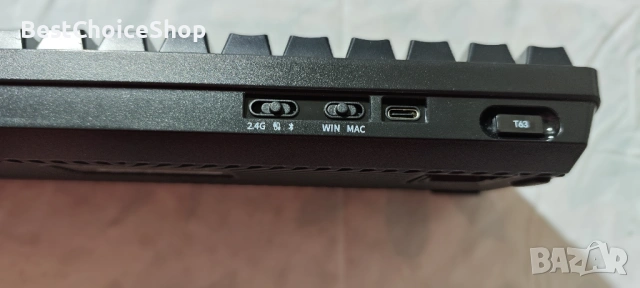 Геймърска клавиатура TMKB T63, механична безжична, Bluetooth, 2.4G, с кабел, RGB подсветка, снимка 3 - Клавиатури и мишки - 53359685