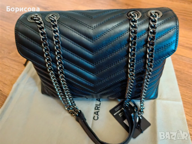Чанта от естествена кожа Carla Fereri, снимка 4 - Чанти - 51543302