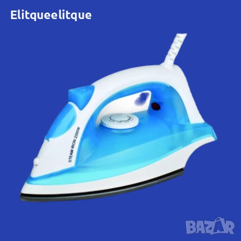 Ютия Rosberg, 2200W, Тефлонова плоча, Терморегулатор, Функция пара, Син/Бял, снимка 4 - Друга електроника - 52353705