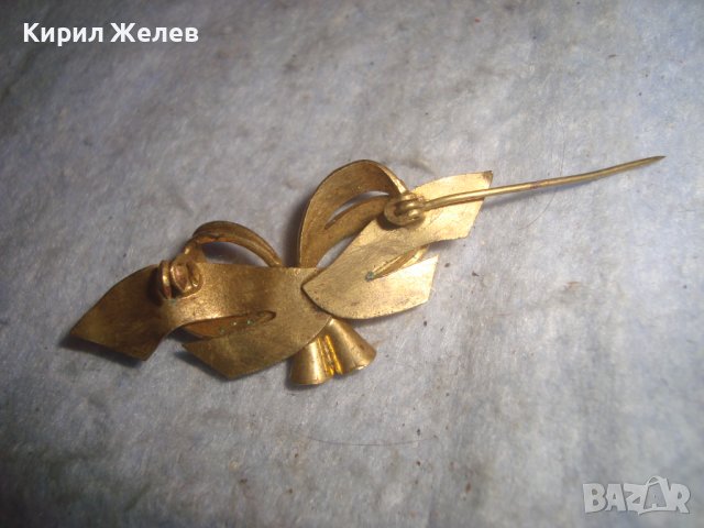 СТАРИННА БРОНЗОВА с ПОЗЛАТА СКЪПОЦЕННА АРТ ДЕКО МАЙСТОРСКА БРОШКА ПАНДЕЛКА РЕТРО БИЖУ 27942, снимка 6 - Антикварни и старинни предмети - 37128486