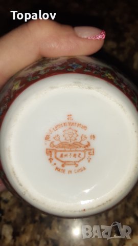 Винтидж ваза от порцелан с маркировка на Lotus Blooms Brand Porcelain, снимка 5 - Сервизи - 38955366