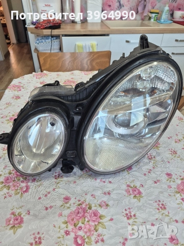 Кристални два леви фара ксенон и обикновен за мерцедес Еклас W211 