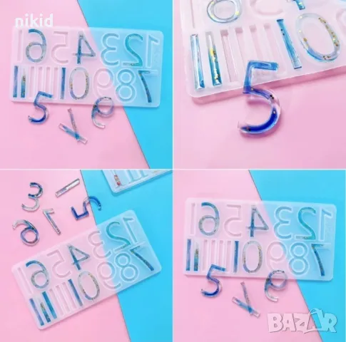 цифри числа високи  силиконов молд форма фондан смола шоколад декор украса часовник, снимка 3 - Форми - 47535959