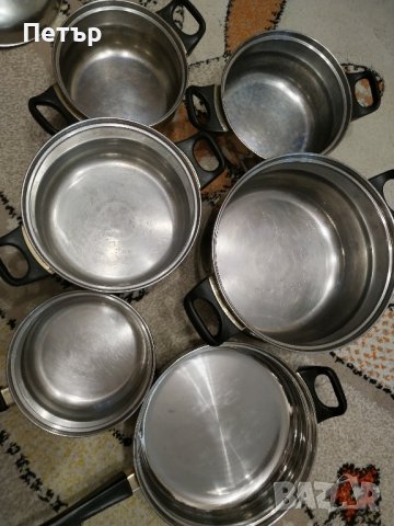 Комплект 4 тенджери, 1 каселора, 1 тиган., снимка 2 - Съдове за готвене - 43623973