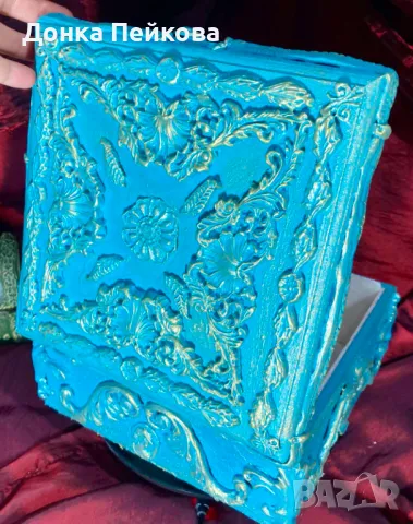 Ръчно изработена и декорирана кутия да бижута , снимка 4 - Декорация за дома - 48722316