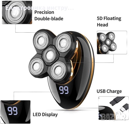 Електрическа самобръсначка VGR V-316, 5 Въртящи се остриета, снимка 6 - Друга електроника - 43164939