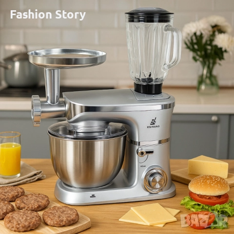 Мултифункционален кухненски робот 3 в 1 Eisenbach – 2000W мощност, купа 6,5 л, снимка 2 - Кухненски роботи - 51643029