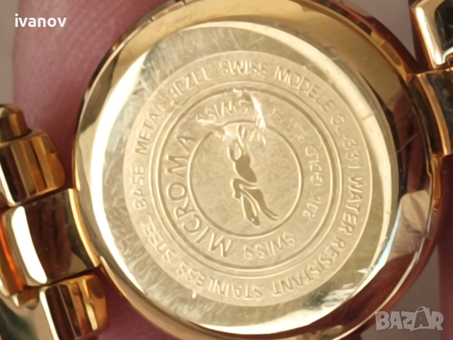 Дамски кварцов часовник MICROMA-23к позлата, снимка 9 - Мъжки - 51779683