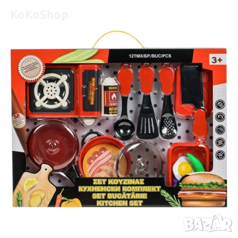 Детски кухненски комплект с котлон и аксесоари, снимка 3 - Образователни игри - 52286046