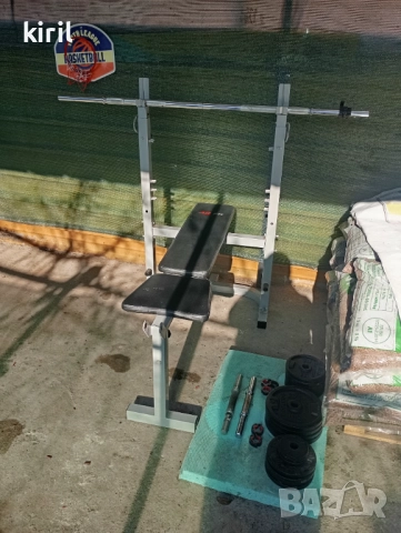 Лежанка 2 лоста тежести дъмбели и боксова круша , снимка 8 - Фитнес уреди - 52747378