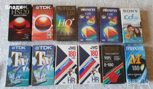 Нови видеокасети TDK, JVC, BASF, Sony, Memorex, Konica, Fuji