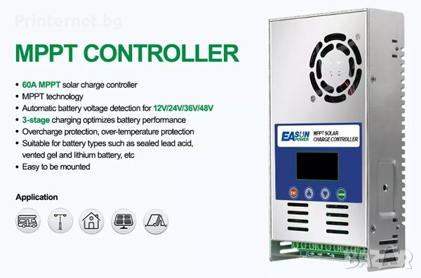 Соларен заряден контролер Easun ICharger-MPPT-6048 - ГАРАНЦИЯ! БЕЗПЛАТНА ДОСТАВКА! Фактура., снимка 6 - Друга електроника - 37352164