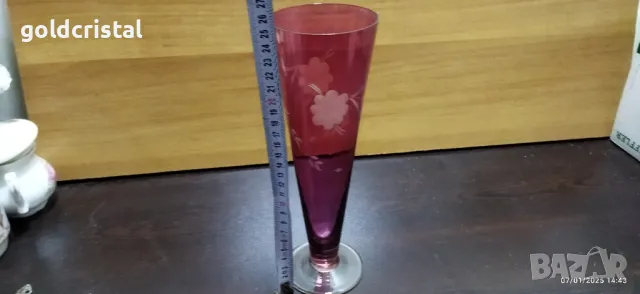 стара кристална ваза , снимка 2 - Антикварни и старинни предмети - 48593079
