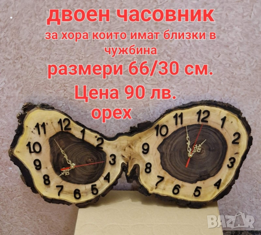 Часовници произведени от дървени шайби. , снимка 5 - Стенни часовници - 43848878