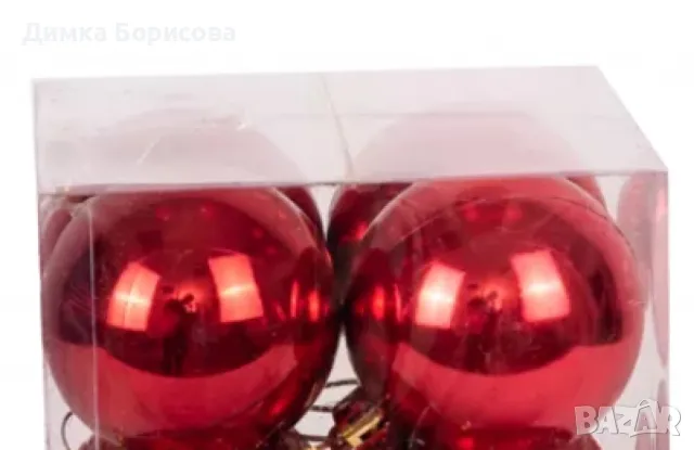 Комплект от 6 броя коледни топки, 4 см., снимка 10 - Декорация за дома - 47943262