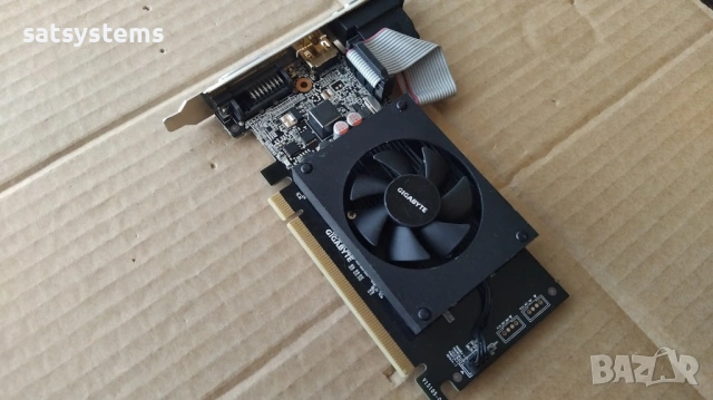 Видео карта NVidia GeForce Gigabyte GT 710 HDMI 1024MB GDDR3 64bit PCI-E, снимка 4 - Видеокарти - 53401664