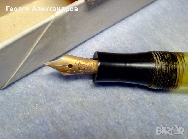 ЗЛАТНО ПЕРО 14К ЗЛАТО 585 Стара Немска ПИСАЛКА RONA GOLD от 1930-40г., снимка 2 - Колекции - 53480260