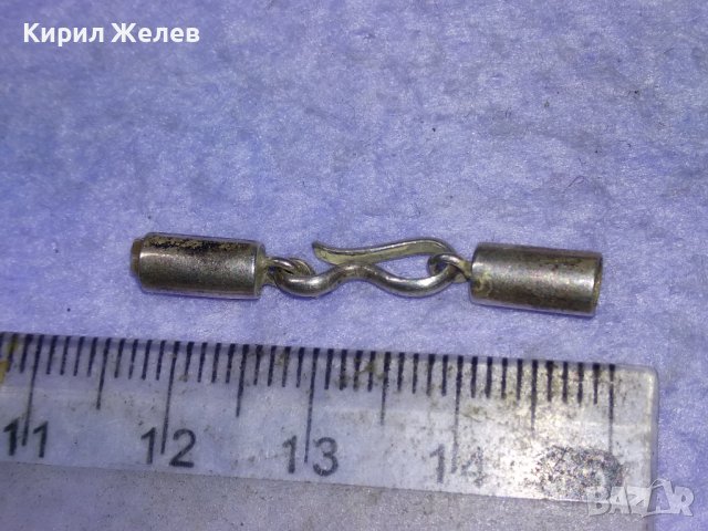 Стара СРЕБЪРНА ЗАКОПЧАЛКА За КОЖЕНО или СИЛИКОНОВО ШНУРЧЕ КОЛИЕ - СРЕБРО 925 ПРОБА 28469, снимка 4 - Колиета, медальони, синджири - 43318202