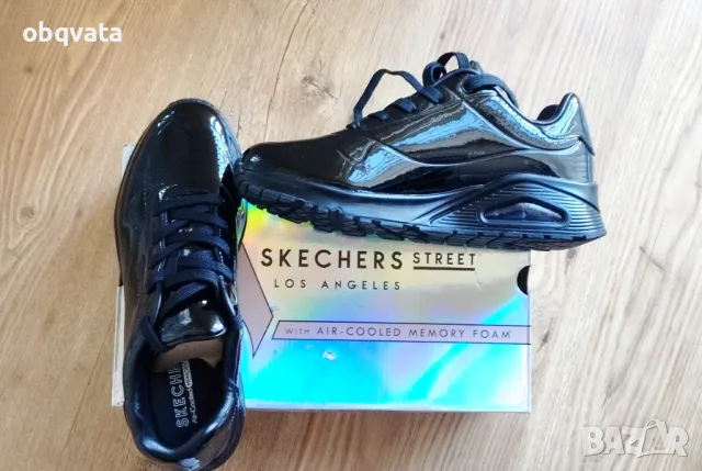 НОВИ Дамски черни обувки  Sketchers , снимка 2 - Дамски ежедневни обувки - 48453446
