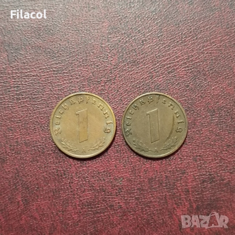 Германия Райх 1 пфениг 1938 и 1939 МД 'A' - Берлин